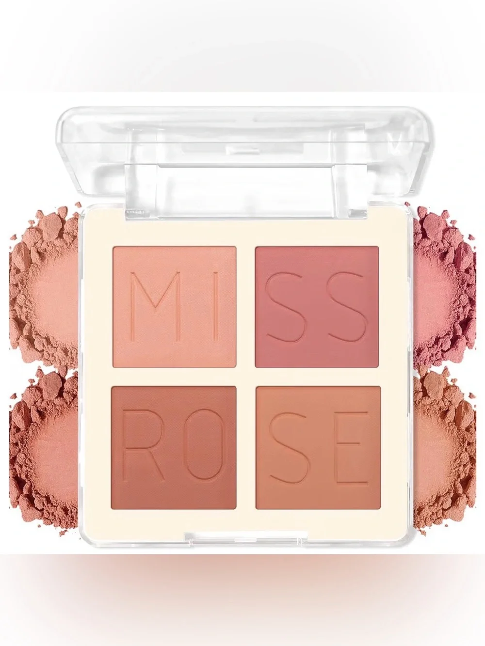 🆕 4-Color Matte Eyeshadow/Blush Palette | Coral Pink Shades | Highly Pigmented
